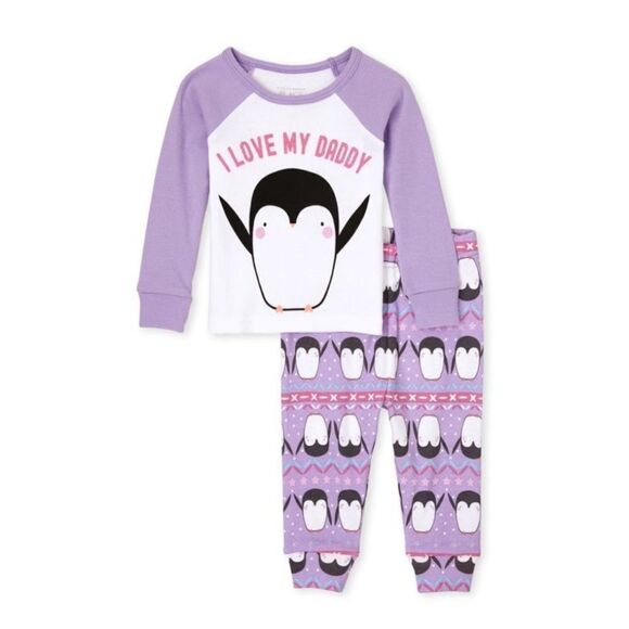 The Children's Place Other - NWT I Love Daddy Lavender Pajamas Peguin Motif